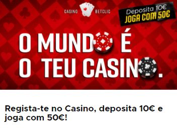 promoção bonus primeiro depósito Betclic casino