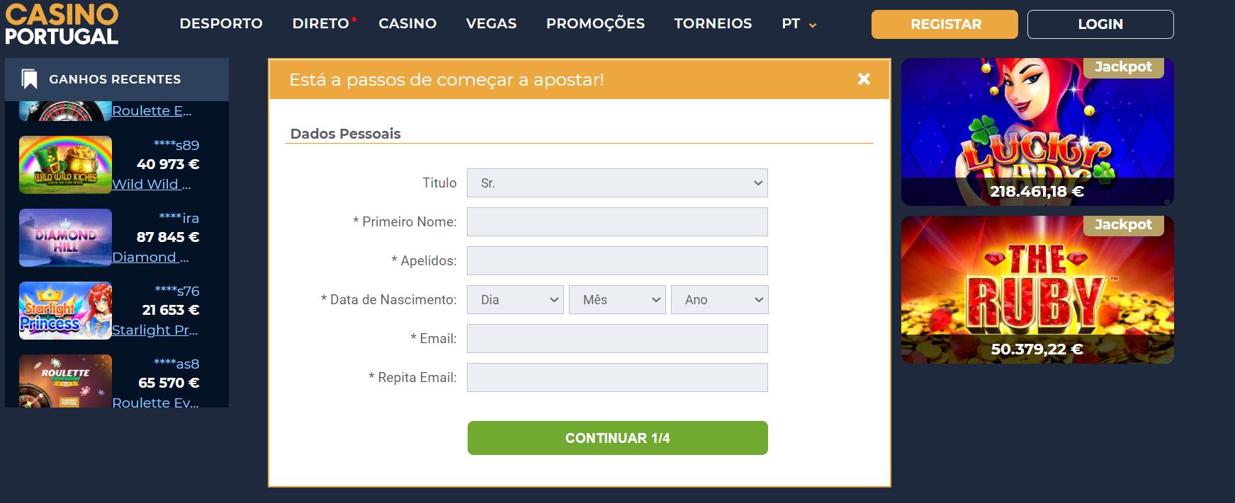 Código promocional Casino Portugal