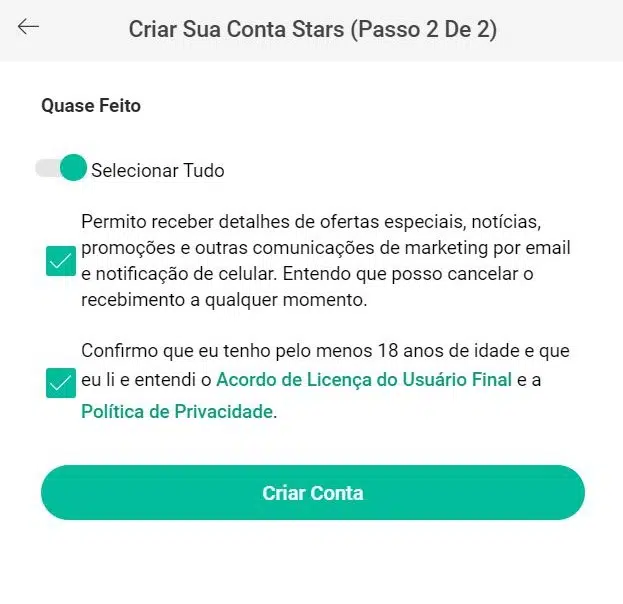 Codigo Bonus PokerStars formulário de cadastro 2