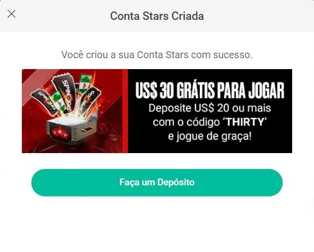 Codigo Bonus PokerStars formulário de cadastro 3