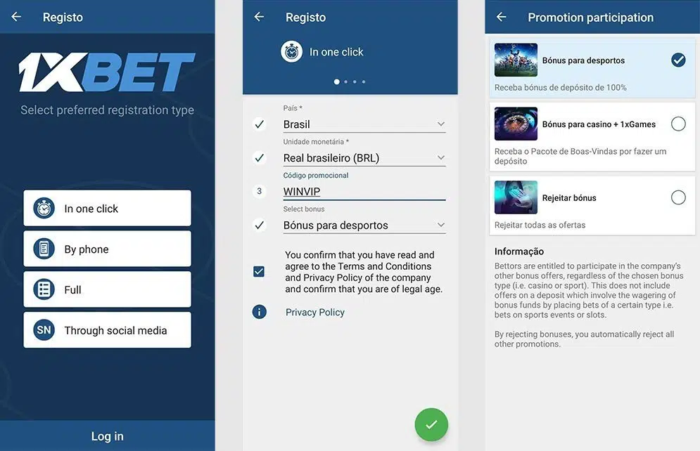 1xbet app registro