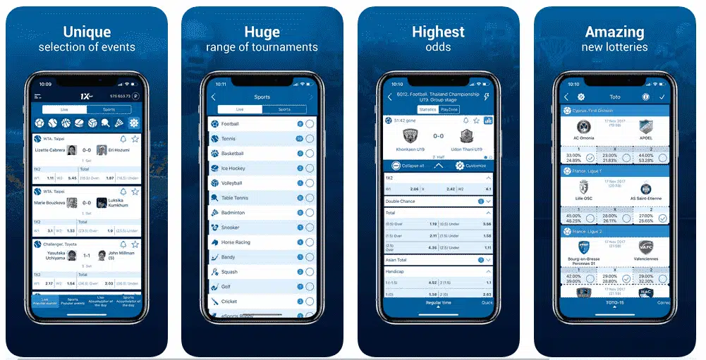 1xbet app vantagens