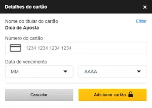 Casas de apostas que aceitam cartão de crédito