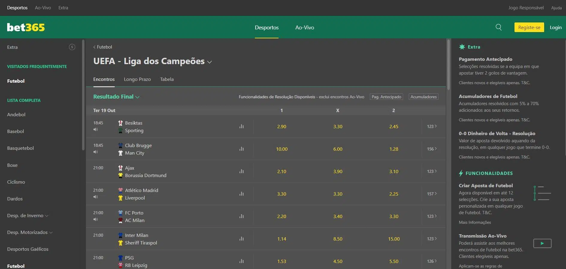 Apostas Champions League - bet365 esportes