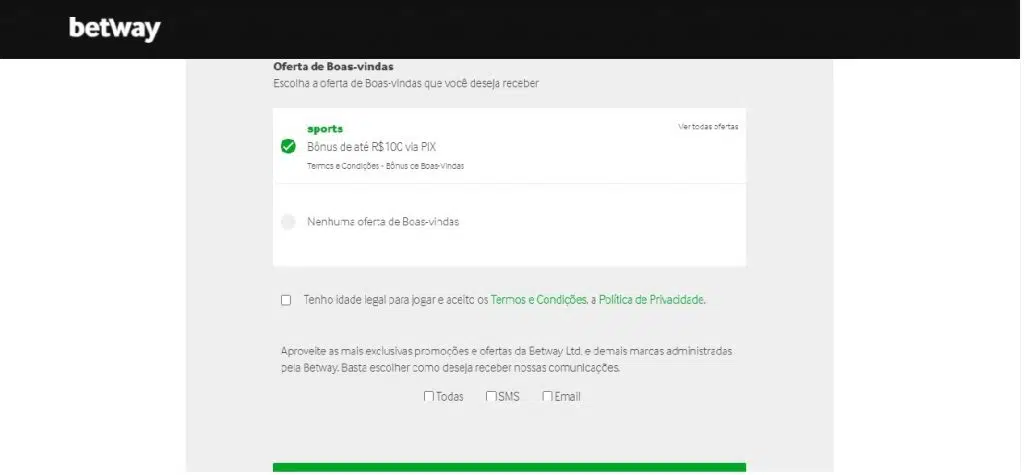 código promocional betway