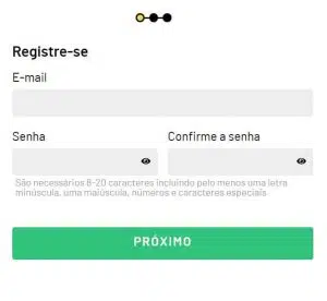 Codigo promocional de KTO - formulário de cadastro 1