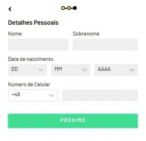 Codigo bonus KTO - formulário de cadastro 2