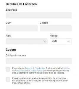 Codigo promocional KTO - formulário de cadastro 3