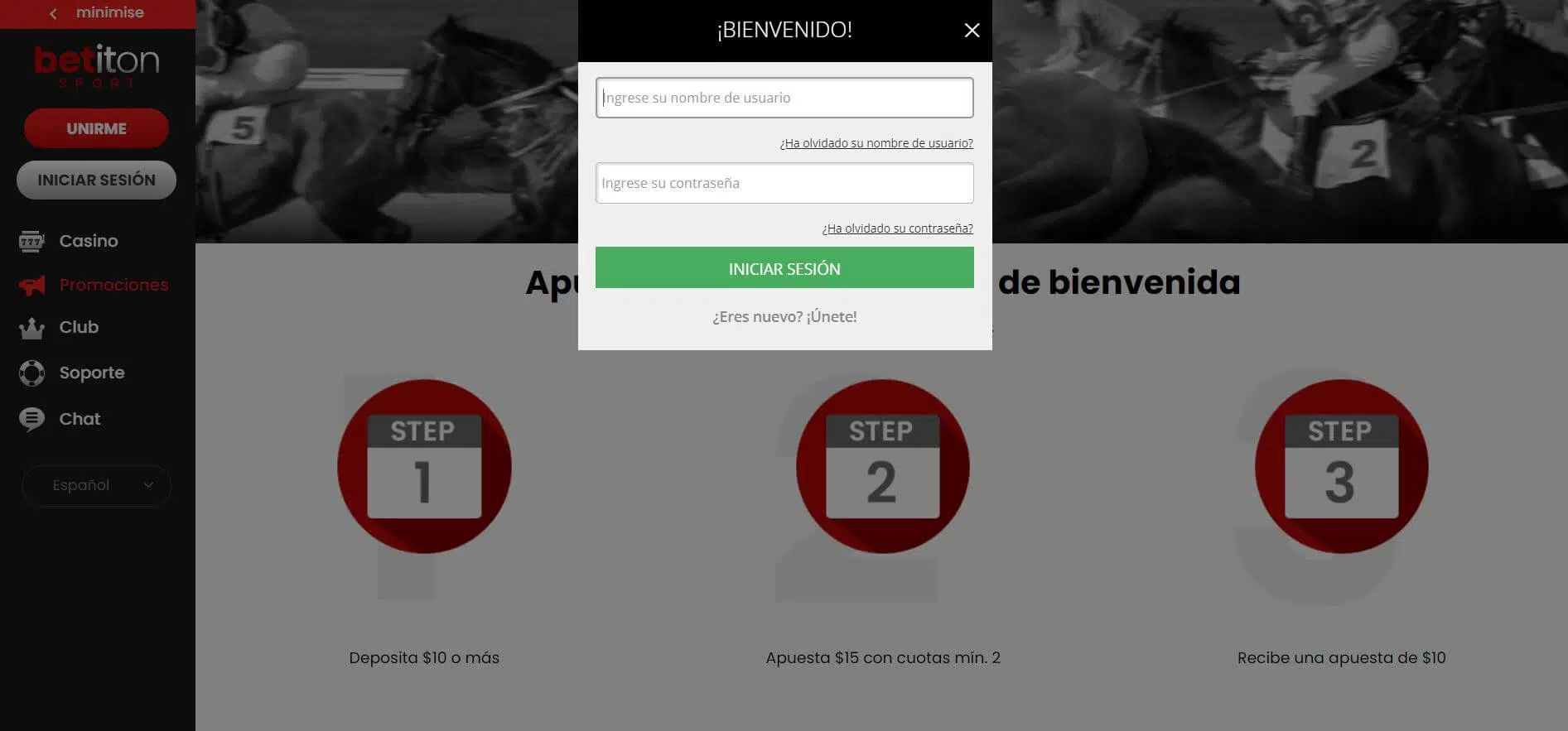 Código promocional betiton sports login