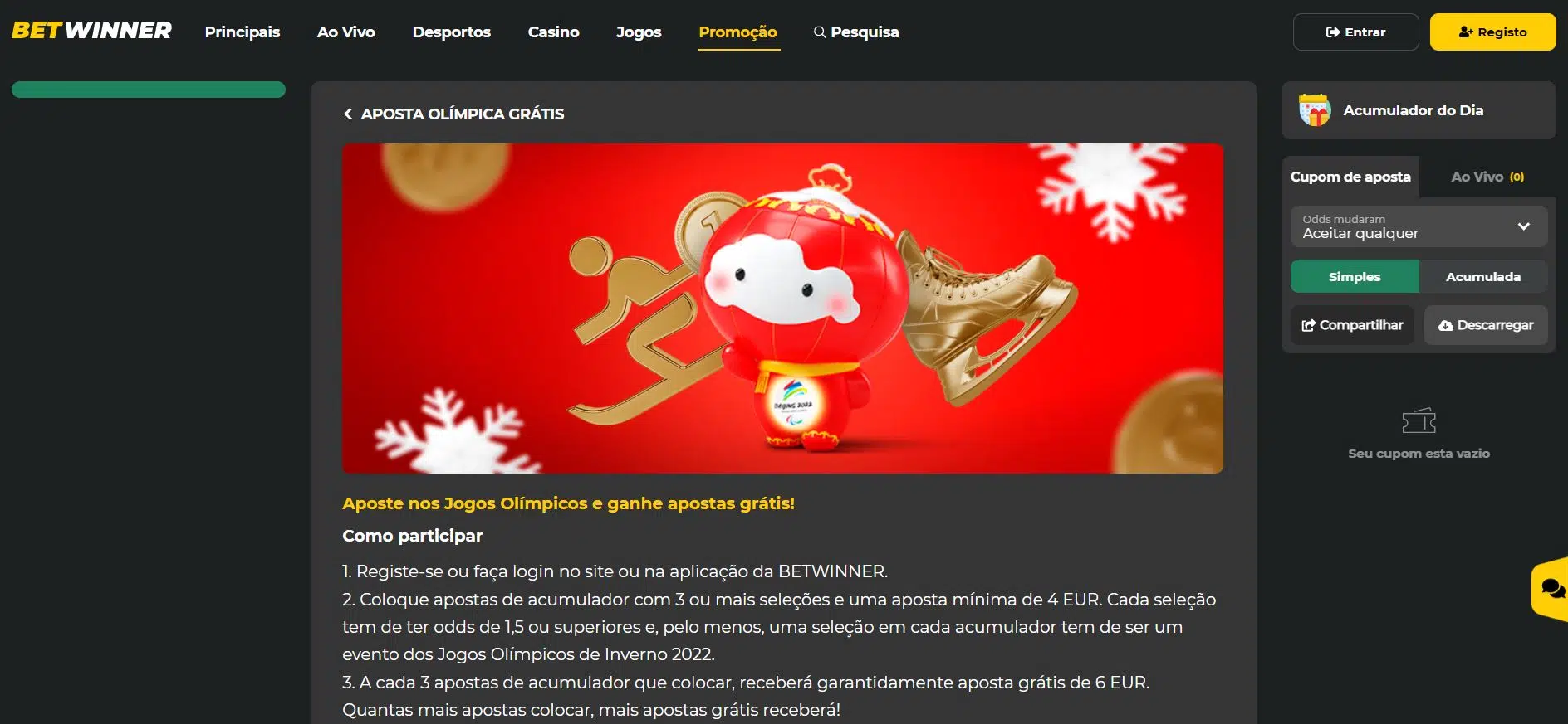 Betwinner Código promocional