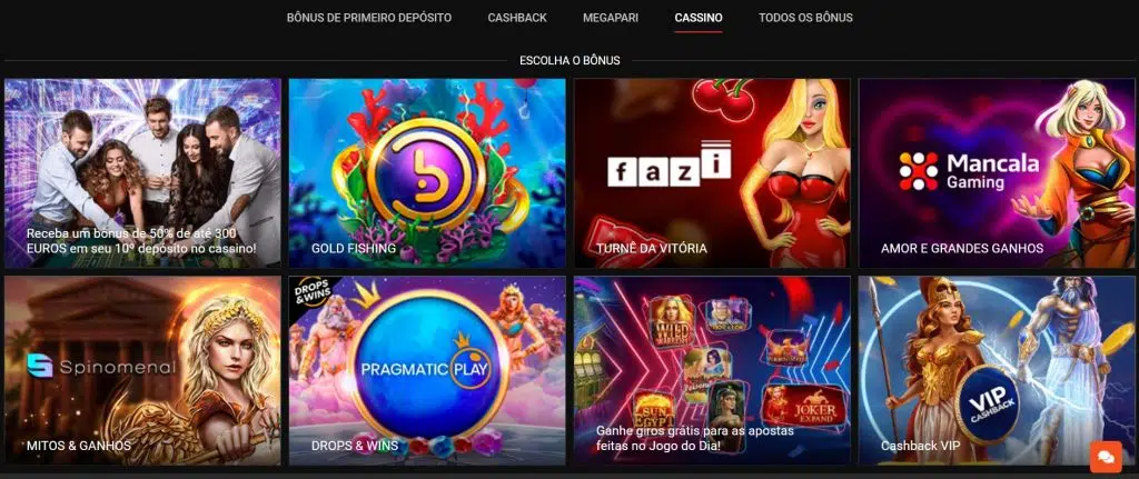 todos os bonus megapari casino