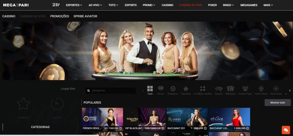 casino ao vivo Megapari casino