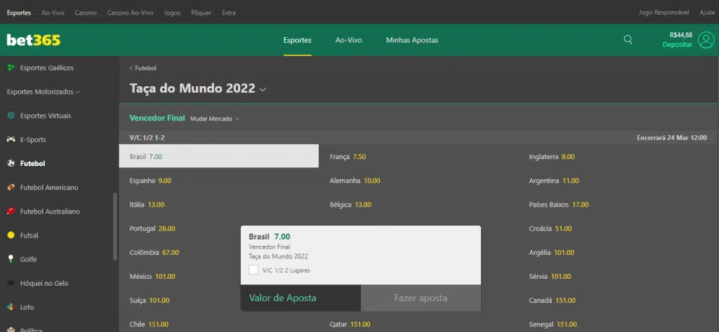 copa do mundo 2022 apostas